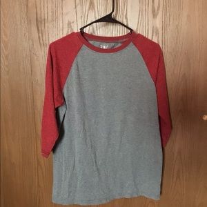 Zine red/grey baseball t